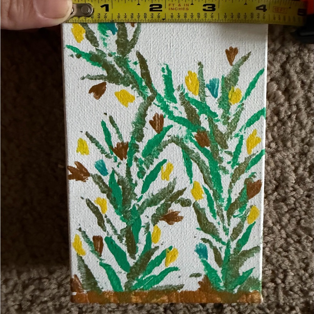One of a kind original wildflower art for gallery wall acrylic on canvas